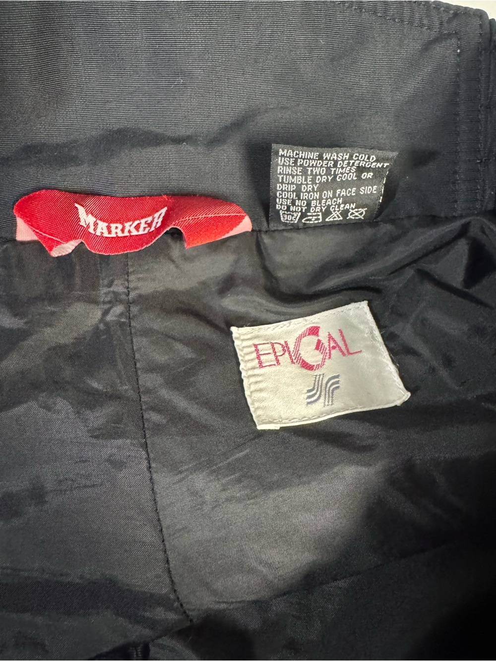 Marker Womens Snow Nylon Pants in Dark Gray with Red Accent